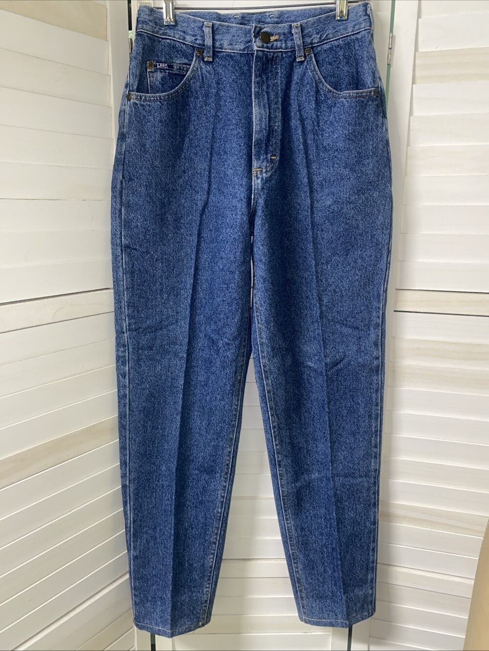 Lee Original Blue Jeans Women's Ultra High Rise Mom Tapered Cotton 28” Waist